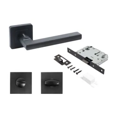 Купить Комплект ручек с защ. и фикс. ВЕНСАН, Аллюр Черный матовый в интернет-магазине Akvilon.kz