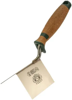 Купить Кельма для внешних углов из нержавеющей стали, пробковая ручка, 60x80 мм, Olejnik в интернет-магазине Akvilon.kz