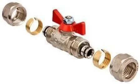 Купить Valteс кран шаровой под обжим с рукояткой бабочка 16 мм в интернет-магазине Akvilon.kz