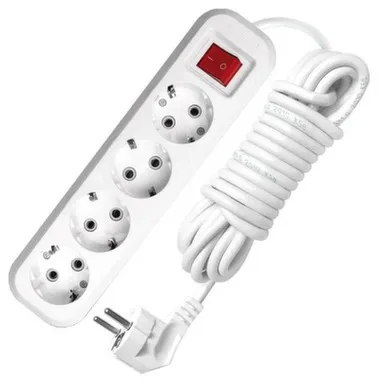 Купить Удлинитель 4x3м 13А с заземлением и выключателем UNIVersal в интернет-магазине Akvilon.kz