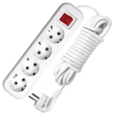 Купить Удлинитель 4x5м 13А с заземлением и выключателем UNIVersal в интернет-магазине Akvilon.kz