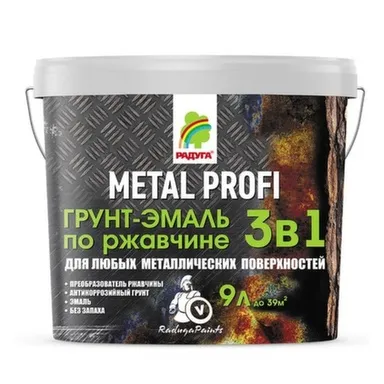 Грунт эмаль по ржавчине 3 в1 серая Metal Profi 2,7 кг, Радуга в интернет-магазине Akvilon.kz