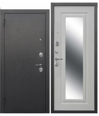 Купить Дверь металлическая 6,0см Царское зеркало (серебро) Белый ясень Феррони Левое 960 в интернет-магазине Akvilon.kz