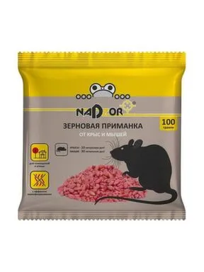 Купить Зерновая приманка от мышей и крыс, 100 г, Nadzor в интернет-магазине Akvilon.kz