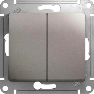 Купить Выключатель 2-клавишный Schneider Electric Glossa Платина в интернет-магазине Akvilon.kz