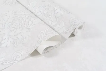 Купить Обои виниловые на флизелиновой основе Жанет, мотив, серый светлый, 1,06x10 м, Domingo в интернет-магазине Akvilon.kz