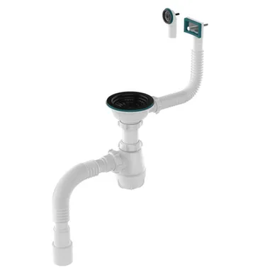 Купить Сифон 3 1/2"х40 с черной с черной металлической решеткой с гт 40x40/50, Aquant в интернет-магазине Akvilon.kz