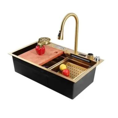 Купить Мойка из нержавеющей стали, золото, 700x450 мм, Vilonty в интернет-магазине Akvilon.kz