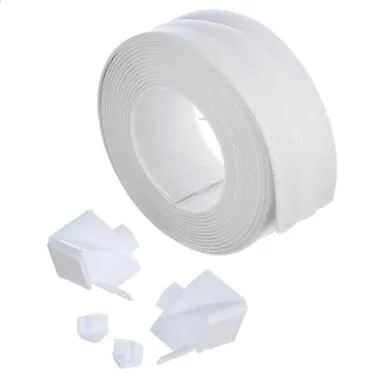 Купить Бордюрная лента с 2 уголками и 2 заглушками, белая, 38 мм х 3,35 м, 4WALLS в интернет-магазине Akvilon.kz