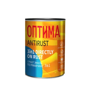 Купить Грунт эмаль Оптима по ржавчине черная 0,9 кг в интернет-магазине Akvilon.kz