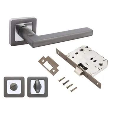 Купить Комплект ручек с защ. и фикс. ВЕНСАН графит Аллюр Графит в интернет-магазине Akvilon.kz