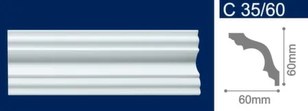 Купить Плинтус потолочный 60x60x2000мм, Solid в интернет-магазине Akvilon.kz