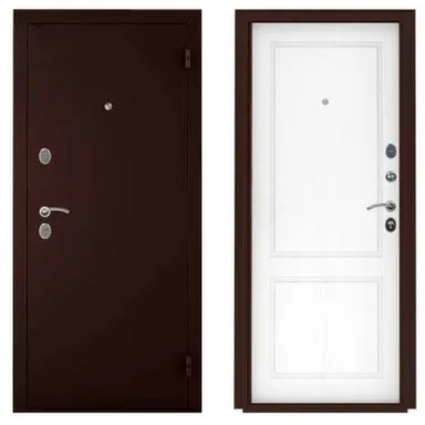 Купить Дверь металлическая ТИТАН антик медь/ПФ-057 ясень белоснежный Промет Правое 860 в интернет-магазине Akvilon.kz