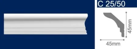 Купить Плинтус потолочный 45x45x2000мм, Solid в интернет-магазине Akvilon.kz