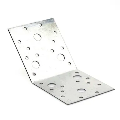 Купить Пластина перфарированная 135 градусов 105x105x90x2 мм, белый цинк, 1 шт, Стройбат в интернет-магазине Akvilon.kz
