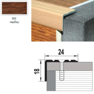 Купить Порог на ступени 24x18x900 мм,мербау, Лука Мербау 093 900 в интернет-магазине Akvilon.kz