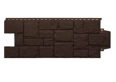 Купить Панель фасадная Крупный камень, 982x390 мм, шоколадный, Grand Line в интернет-магазине Akvilon.kz