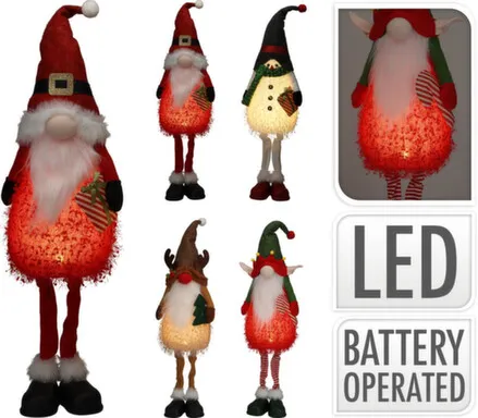 Купить Статуэтка Гном, с подсветкой, раб. от бат. 3xAAA (не в компл), разм. 23x15x79см, в асс, Koopman в интернет-магазине Akvilon.kz