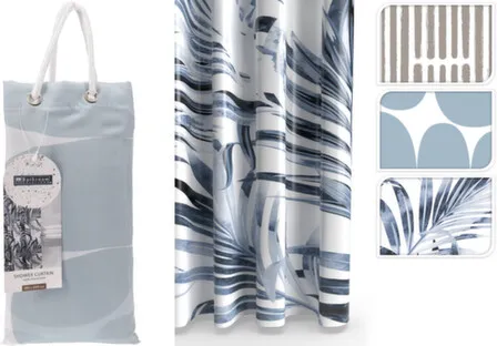 Купить Штора для душа, 180x200 см, в комплекте с крючками, в ассортименте, Koopman в интернет-магазине Akvilon.kz