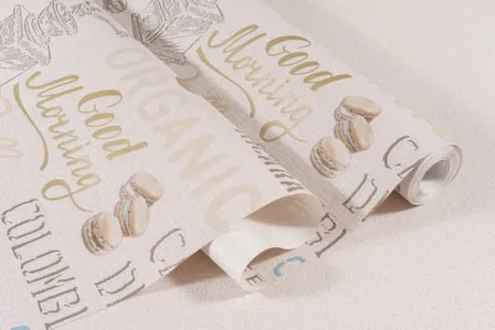 Купить Обои виниловые на флизелиновой основе Кофе, мотив, бежевый холодный, 1,06x10 м, Артекс в интернет-магазине Akvilon.kz