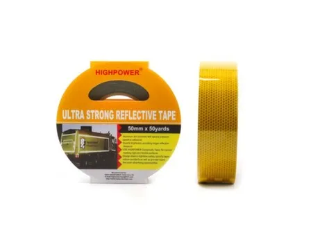 Сверхпрочная светоотражающая лента жёлтая 50 мм × 50 м в интернет-магазине Akvilon.kz
