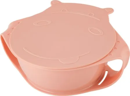 Купить Детская тарелка Play with Me Hello, Hippo! с крышкой 450 мл, Plast Team в интернет-магазине Akvilon.kz