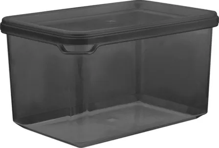 Купить Банка для сыпучих продуктов Plast Team BLACK 0,55л прямоугольная в интернет-магазине Akvilon.kz