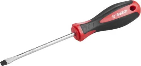 Купить Отвертка прямая, с магнитным наконечником, SL5,5x100 мм, двухкомпонентная рукоятка, ЗУБР в интернет-магазине Akvilon.kz