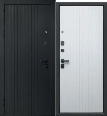 Купить Дверь металлическая 9 см Вертикаль Сатин черный Феррони Левое 960 в интернет-магазине Akvilon.kz