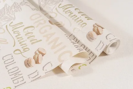 Купить Обои виниловые на флизелиновой основе Кофе, мотив, бежевый, 1,06x10 м, Артекс в интернет-магазине Akvilon.kz