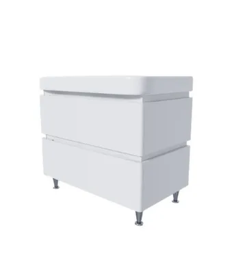 Купить Тумба напольная Hilton 80 белый глянец с умывальником Zen 80 см, Сансервис в интернет-магазине Akvilon.kz