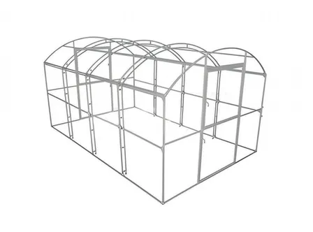 Купить Каркас теплицы Прямые Стенки Эксклюзив, 3x4 м, шаг 1 м, высота 2,45 м, труба 20x20 мм, Крепче в интернет-магазине Akvilon.kz