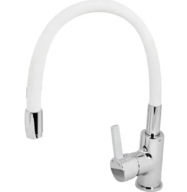 Купить Смеситель для кухни с высоким гибким изливом, белый, Esko в интернет-магазине Akvilon.kz