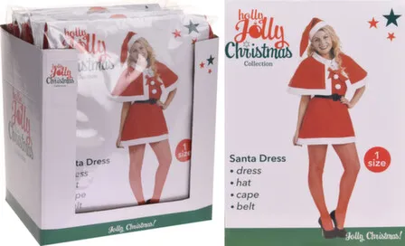 Купить Костюм карнавальный для взрослых Снегурочка: платье, ремень, накидка, шапка, Koopman в интернет-магазине Akvilon.kz