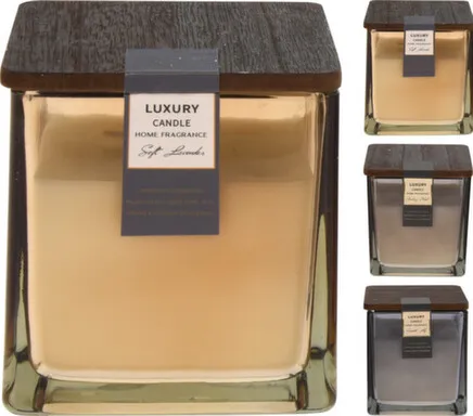 Купить Свеча залитая в стакан, с крышкой, размер 8x8x8 см, в ассортименте, Koopman в интернет-магазине Akvilon.kz