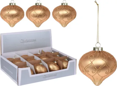 Купить Ёлочное украшение Луковка диам. 8см, в асс, Koopman в интернет-магазине Akvilon.kz