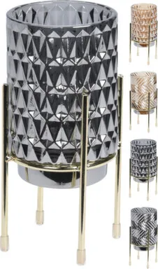 Купить Подсвечник на подставке, 8,6x8,6x18,4 см, в ассортименте, Koopman в интернет-магазине Akvilon.kz