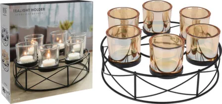 Купить Подсвечник для 6-ти свечей, размер 25,5x25,5x11,2 см, Koopman в интернет-магазине Akvilon.kz