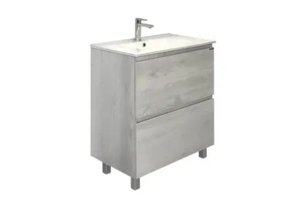 Купить Тумба напольная Верона с умывальником 75Е, дуб белый, 75 см, Comforty в интернет-магазине Akvilon.kz