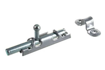 Купить Задвижка накладная ЗТ-1, 64x14,5 мм, круглый ригель D14 мм, L74 мм, хром, 1 шт, Tech-Krep в интернет-магазине Akvilon.kz