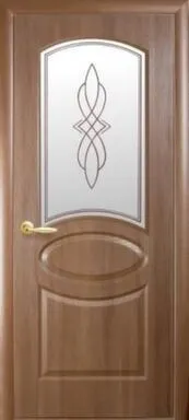 Купить Дверь межкомнатная Фортис Овал остекленное Золотая ольха 600 НОВЫЙ СТИЛЬ в интернет-магазине Akvilon.kz