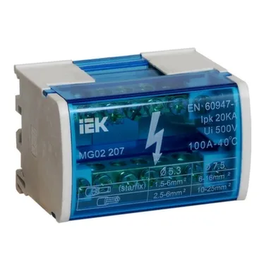 Купить Шина на DIN-рейку в корпусе (кросс-модуль) ШНК 2x7 L+PEN в интернет-магазине Akvilon.kz