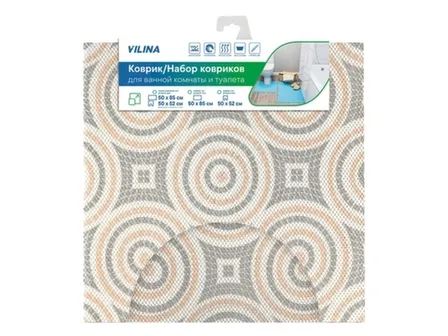 Купить Набор ковриков для ванной комнаты Стандарт, 50x85 см и 50x52 см, V33BG, Vilina в интернет-магазине Akvilon.kz