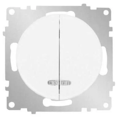 Купить Выключатель 2-клавишный подсветка OneKeyElektro Белый в интернет-магазине Akvilon.kz