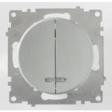 Купить Выключатель 2-клавишный подсветка OneKeyElektro Серый в интернет-магазине Akvilon.kz