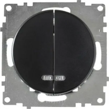 Выключатель 2-клавишный подсветка OneKeyElektro Черный в интернет-магазине Akvilon.kz