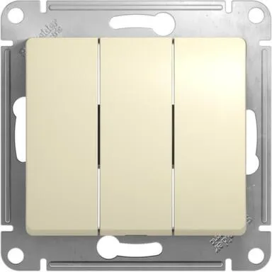 Купить Выключатель 3-клавишный Schneider Electric Glossa Бежевый в интернет-магазине Akvilon.kz