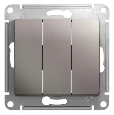 Купить Выключатель 3-клавишный Schneider Electric Glossa Платина в интернет-магазине Akvilon.kz
