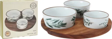 Купить Набор для закусок, миска в ассортименте, 3 шт, с подставкой, 22x1,2 см, Koopman в интернет-магазине Akvilon.kz