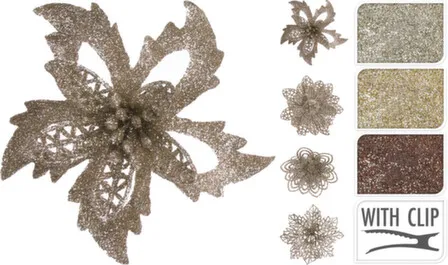 Купить Декорация Цветок на клипсе, диам. 12см, набор 3шт, в асс, Koopman в интернет-магазине Akvilon.kz